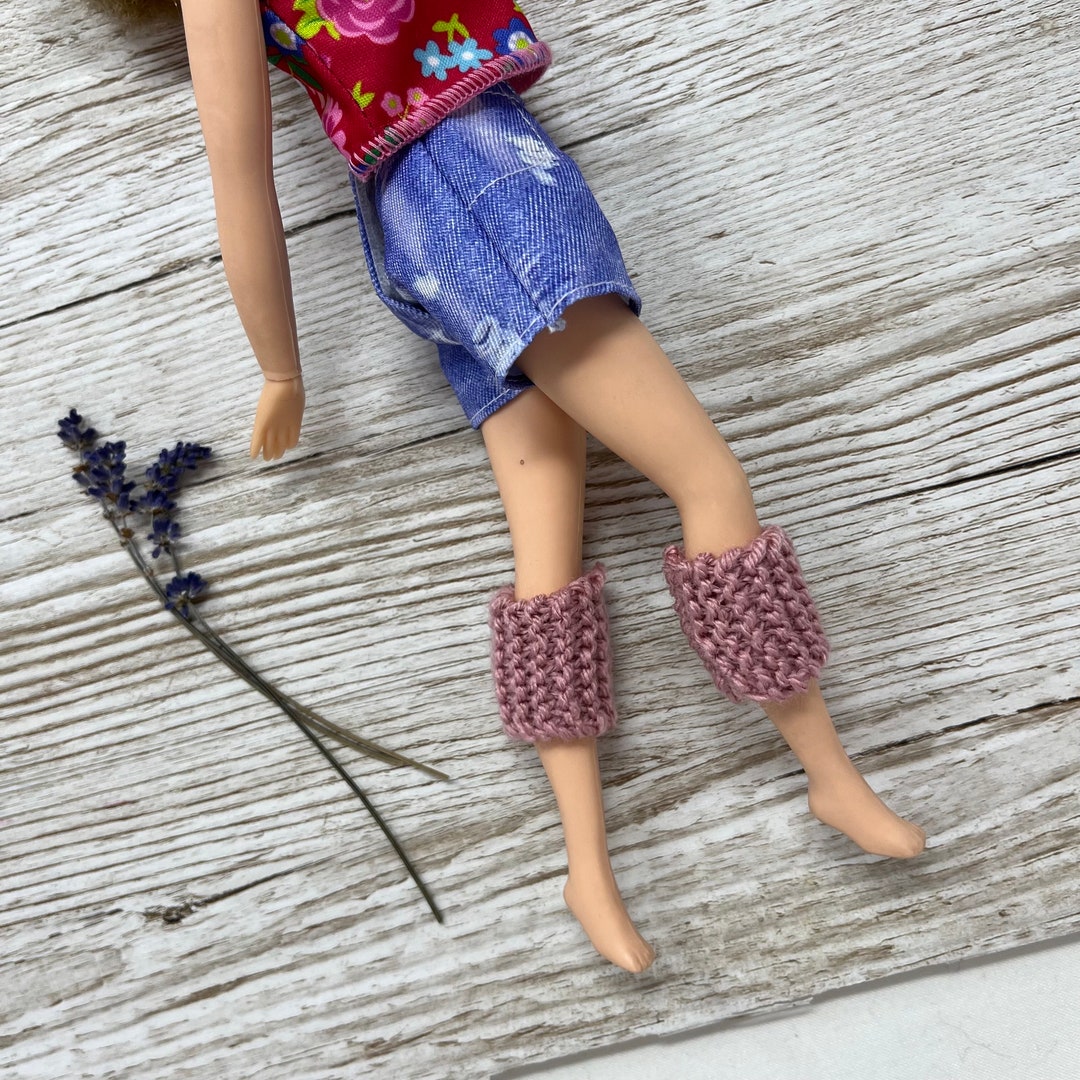12 Fashion Doll Hand Knitted Pink Retro Style Leg Warmers Etsy