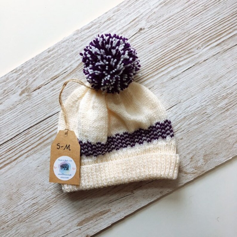 cream bobble hat womens