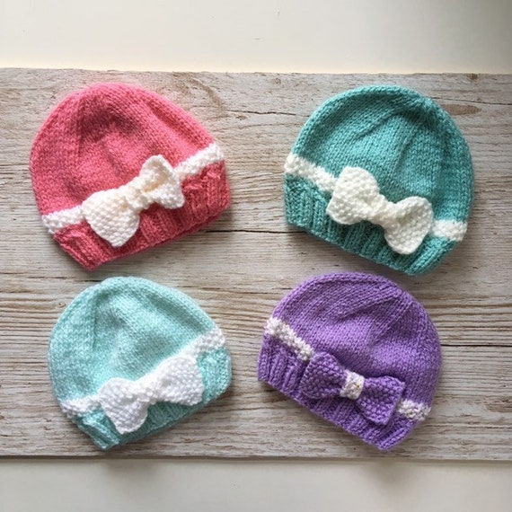 hand knitted baby girl hats