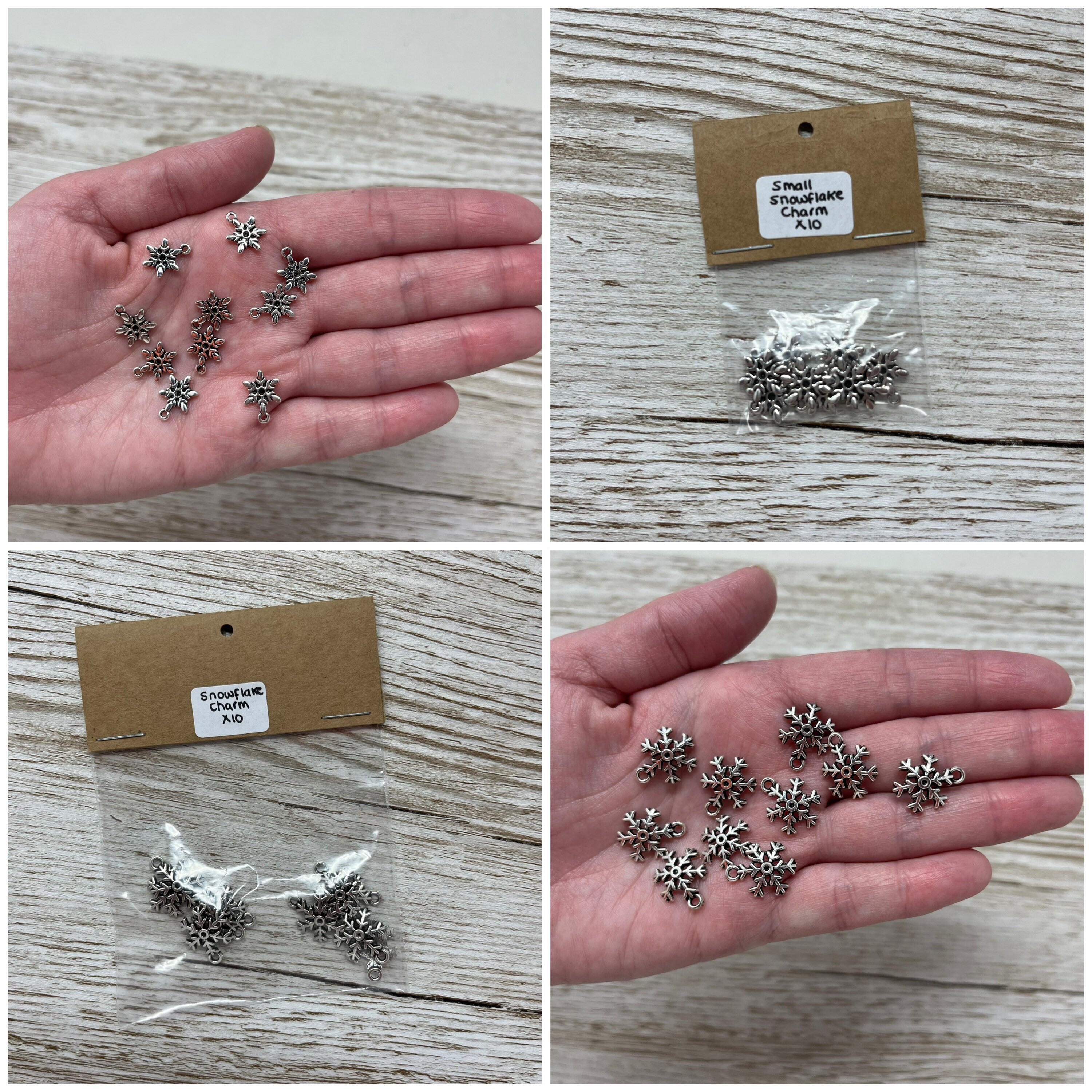 Silver Plated Snowflake Beads, Snowflake Charms, Spacer Beads, Connector  Beads, Dainty Beads, Silver Plated Findings MBGBLS4