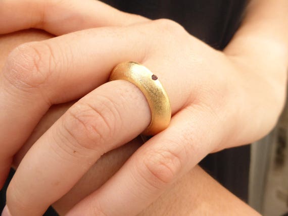 Band Rings for Women thick Gold Ring gold Statement Ring 14k