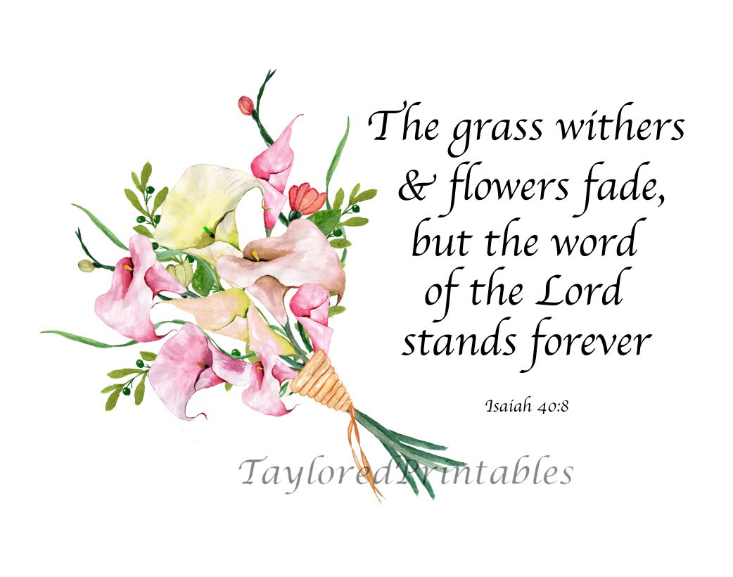 Scripture Verse Printable Art Grass Wither Flower Fade the Etsy