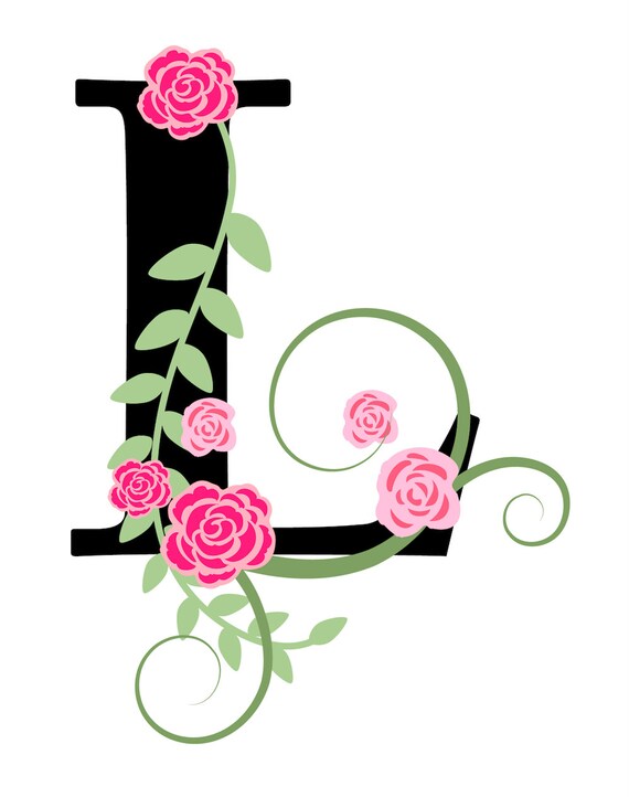 Gift Initials Monogram Nursery Art Letter X Printable Wall Art Instant Name Art Print Pink Watercolor Home Decor Floral Flowers