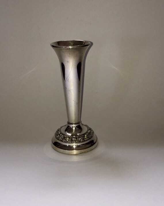 Vintage Silver Plate Bud Vase Etsy