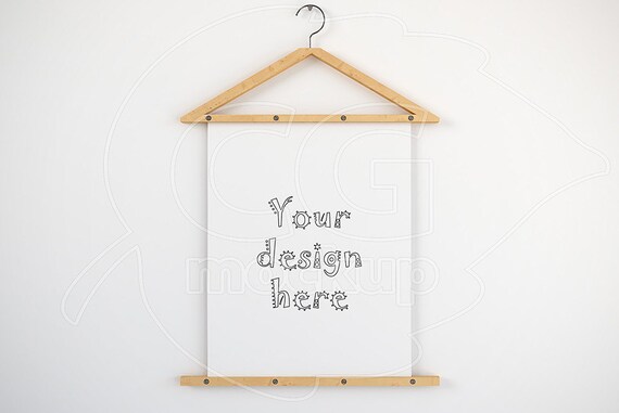 8x10 Poster Mockup Wall Handing Product Mock Ups Vertical