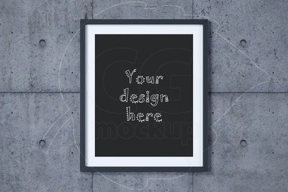 Black Frame Mockup 16x20 Matted Frame Digital Product Mockup