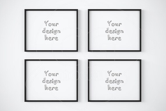 Black Frame Mockups Set Of Four Mock Ups 11x14
