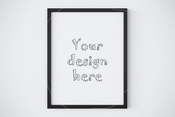 Frame Mockup 11x14 Single Black Frame Clean Mock Up