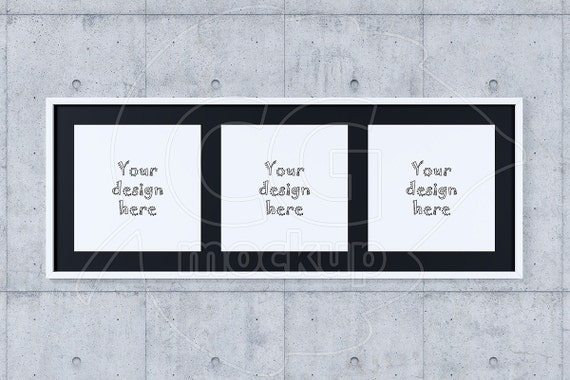 Styled Product Mockup Square Poster Mockup Triple White Frame Styled Product Mockup Square Poster Mockup Triple White Frame