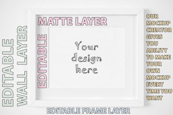 Mockup Creator 8x10 White Frame Mockup Matted Frame Mock