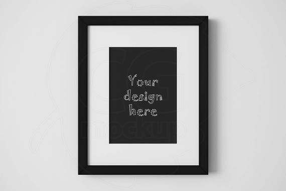 Mockup Creator 5x7 Black Frame Mockups Changeable Background Matted