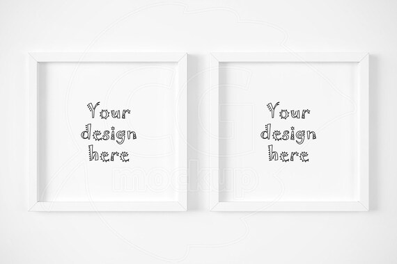 Smart Object Set Of 2 Mockups Square Simple Frame