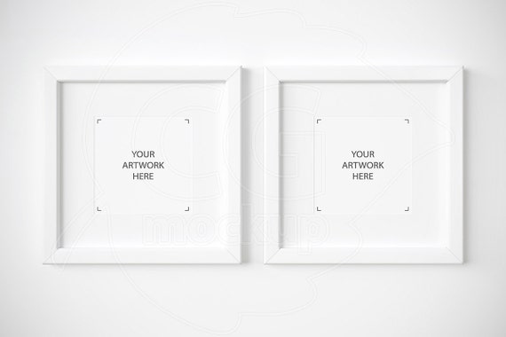 Set Of 2 Mockups Square Matted Frame Digital Frame