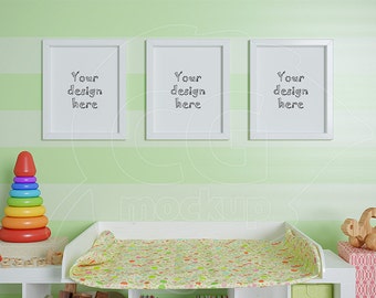 Download Styled Stock Photography 8x10 Frame Mockup Nursery Crib Mockup White Frame Product Mockup Set Of 3 Frames Kids Room Decor Toys Mockup Free New 1 234 Logo Psd Mockups PSD Mockup Templates