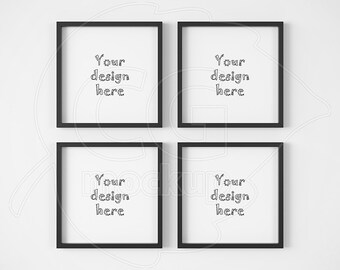 Poster Mockup Set Of 4 Mockups Square Frame Mockup Digital Product Mock Up White Background Minimalistic Smart Object Free Magazine Psd Mockup Templates You Absolutely Need To See