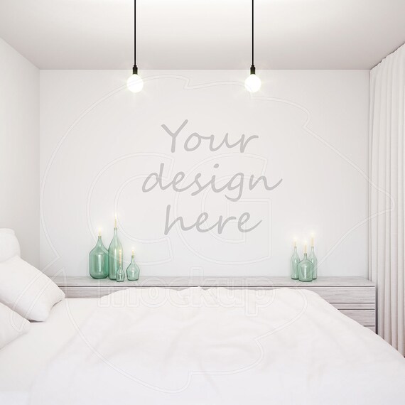 Styled Stock Blank Wall Mockup Wall Decal Stencil Template