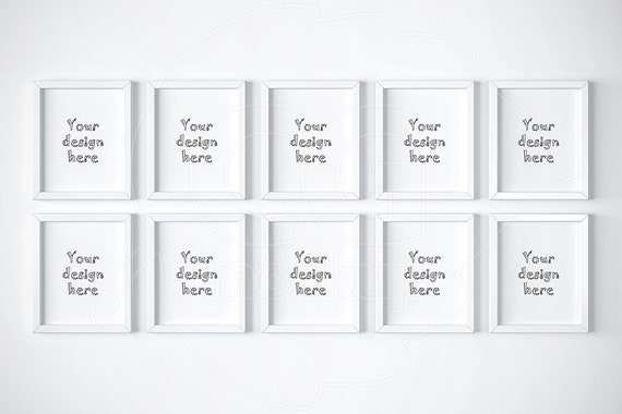 White Frame Mockup 8x10 Mockup Set Of 10 Frame