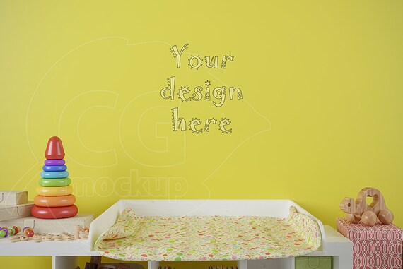 Blank Wall Mockup Styled Stock Baby Room Mockup Photo
