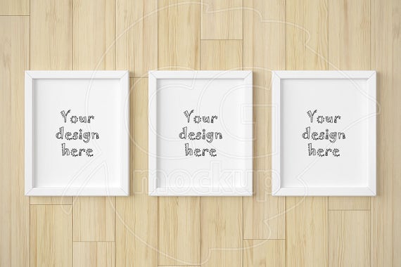 8x10 White Frame Mockup Set Of Three Frame Digital