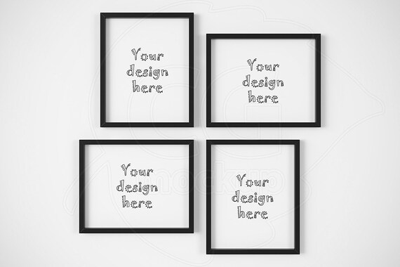 8x10 Set Mockup Black Frame Mockup Digital Product Mockup