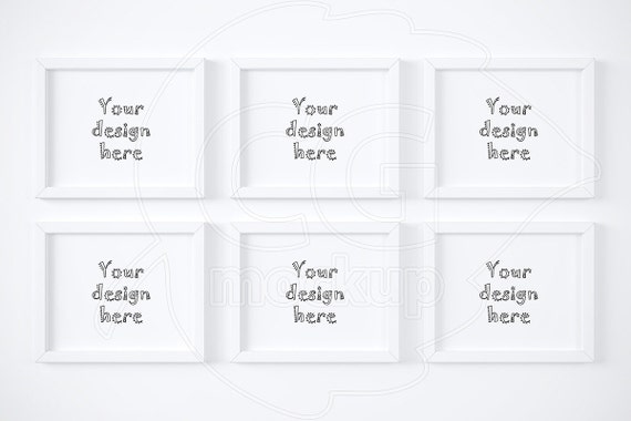 8x10 Mockup White Frame Mockups Set Of 6 Frame