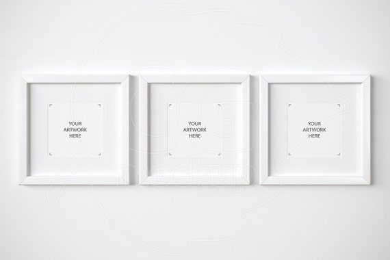 Download Square Matted Frame Set Of 3 Mockups White Frames - Free ...
