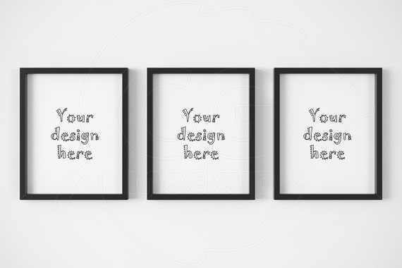 Basic Mockups Set Of 3 Frame 8x10 16x20 Black