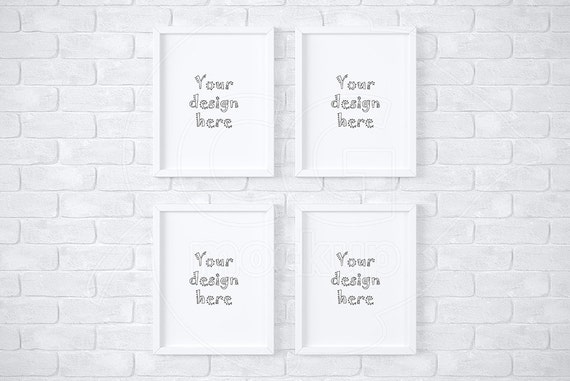 11x14 Mockup White Frame Mockup Set Of 4 Frame