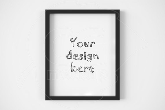 Clean Mock Up Frame Mockup 8x10 Single Black Frame