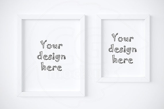 Download Free Set Of 2 Mockup 8x10 6x8 Frame Mockup White Best Quality Mockups Free Psd Templates PSD Mockup Template
