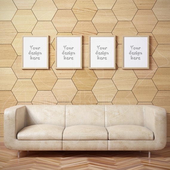 Wooden Frame 11x14 Mockup Set Of 4 Frames Digital