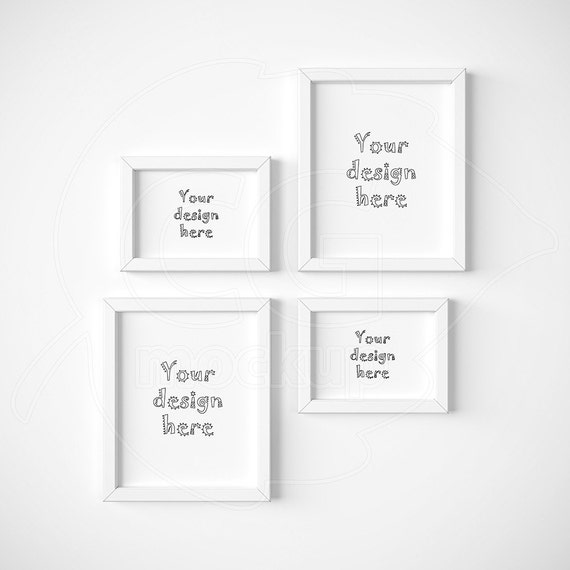 Frame Mockup 8x10 5x7 Set Of 4 Mockup White