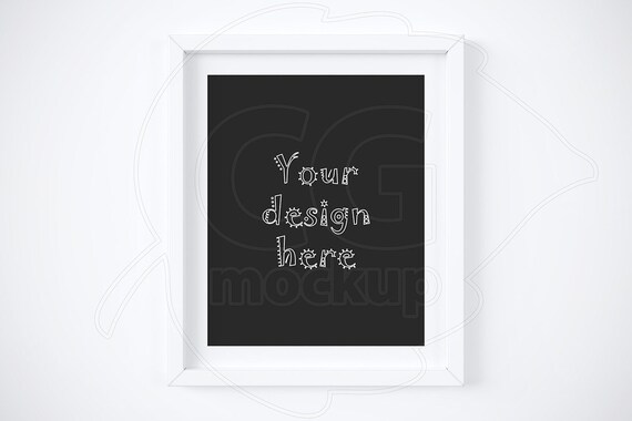 8x10 Matted White Frame Frame Mockup Simple Mockup Etsy