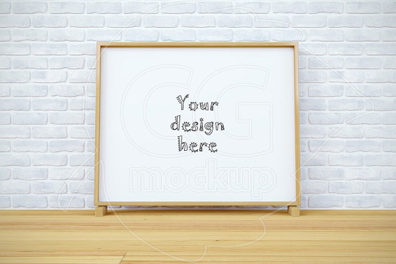 Wood Frame Mockup Brick Background 8x10 Digital Etsy