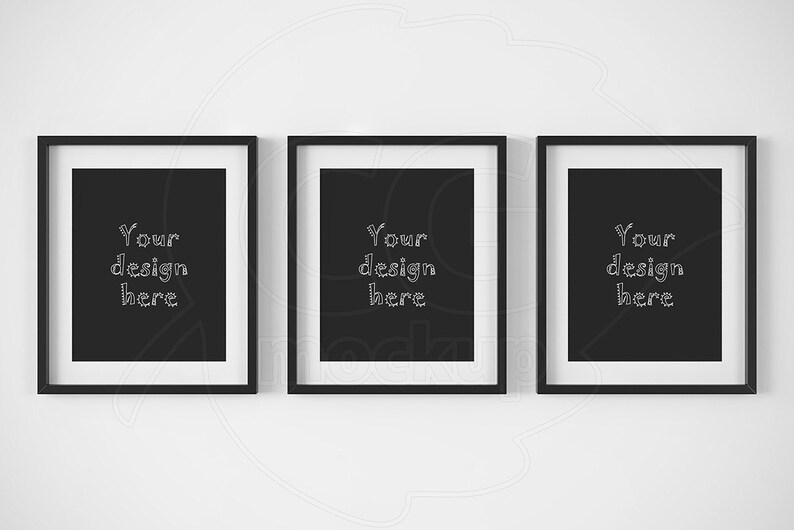 Artprint mock ups Printable downloads Set of 3 frame 8x10