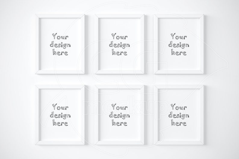 8x10 mockup White frame mockups Set of 6 frame Digital | Etsy