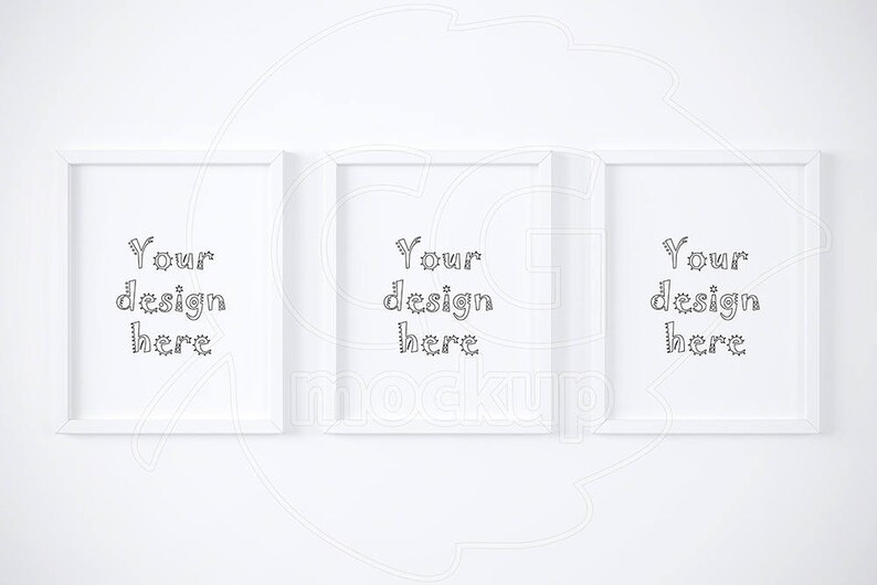 Download Mockup bundle 2 mockup 11x14 Set of 3 mock up frame White ...