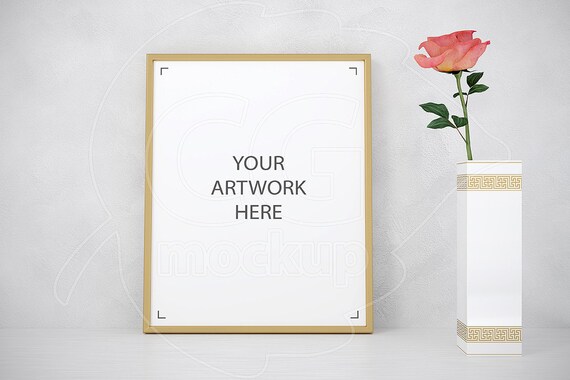 Valentines Mockup Gold Frame Mockup 8x10 Mockup Styled Etsy