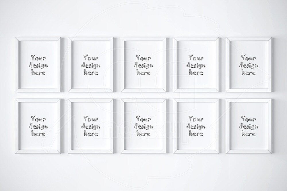 White frame mockup 8x10 mockup Set of 10 frame Digital Etsy