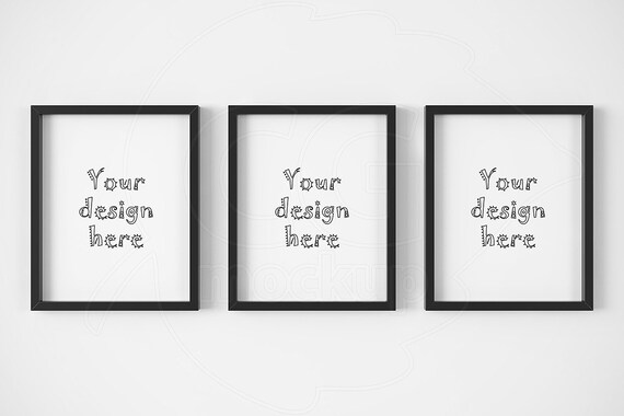 Basic Mockups Set Of 3 Frame 8x10 16x20 Black Frame Mockup Etsy