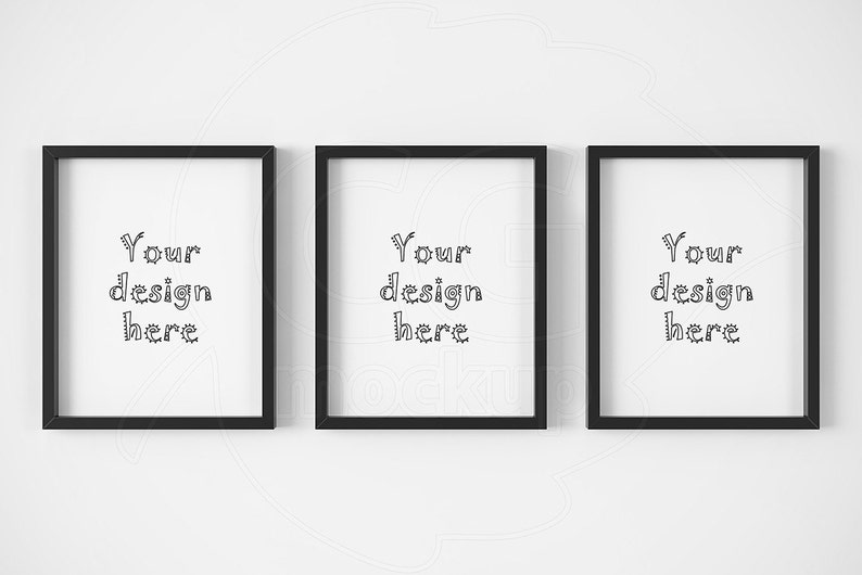 Download Basic mockups Set of 3 frame 8x10 16x20 Black frame mockup | Etsy