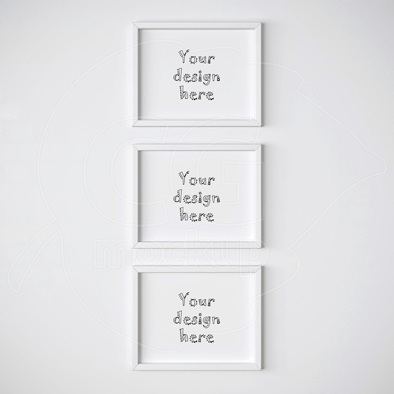 White Frame Mockup 11x14 Mockups Set Of 3 Frame Digital Etsy