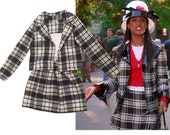 SALE Dionne 39 s Clueless Outfit Black white Tartan Plaid Fancy Dress Adult Costume skate skirt woman costume halloween