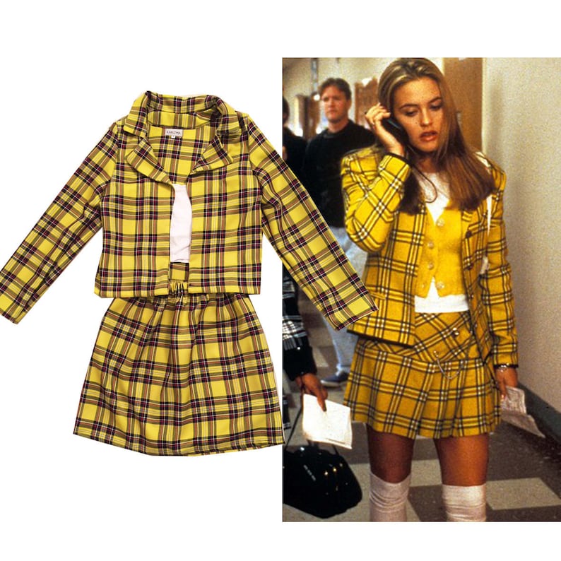 SALE Cher's Clueless Outfit Yellow Tartan Plaid Fancy | Etsy