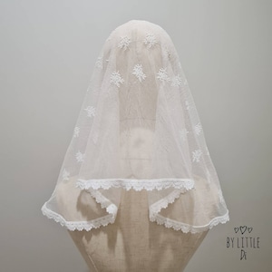 Velo católico para niños de Santa Jacinta / Velo de primera comunión / Velo de misa en latín / Velo de misa / Velo mantilla color marfil