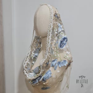 Velo infinito de Santa Bárbara para misa católica / Mantilla tradicional para misa latina / Velo de capilla / Albaricoque (con peine a presión)