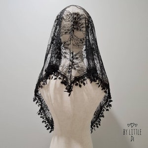 Mantilla para capilla para misa en latín / velo para misa católica / blanco, negro, gris azulado, camello o rosa empolvado (con clip cosido)