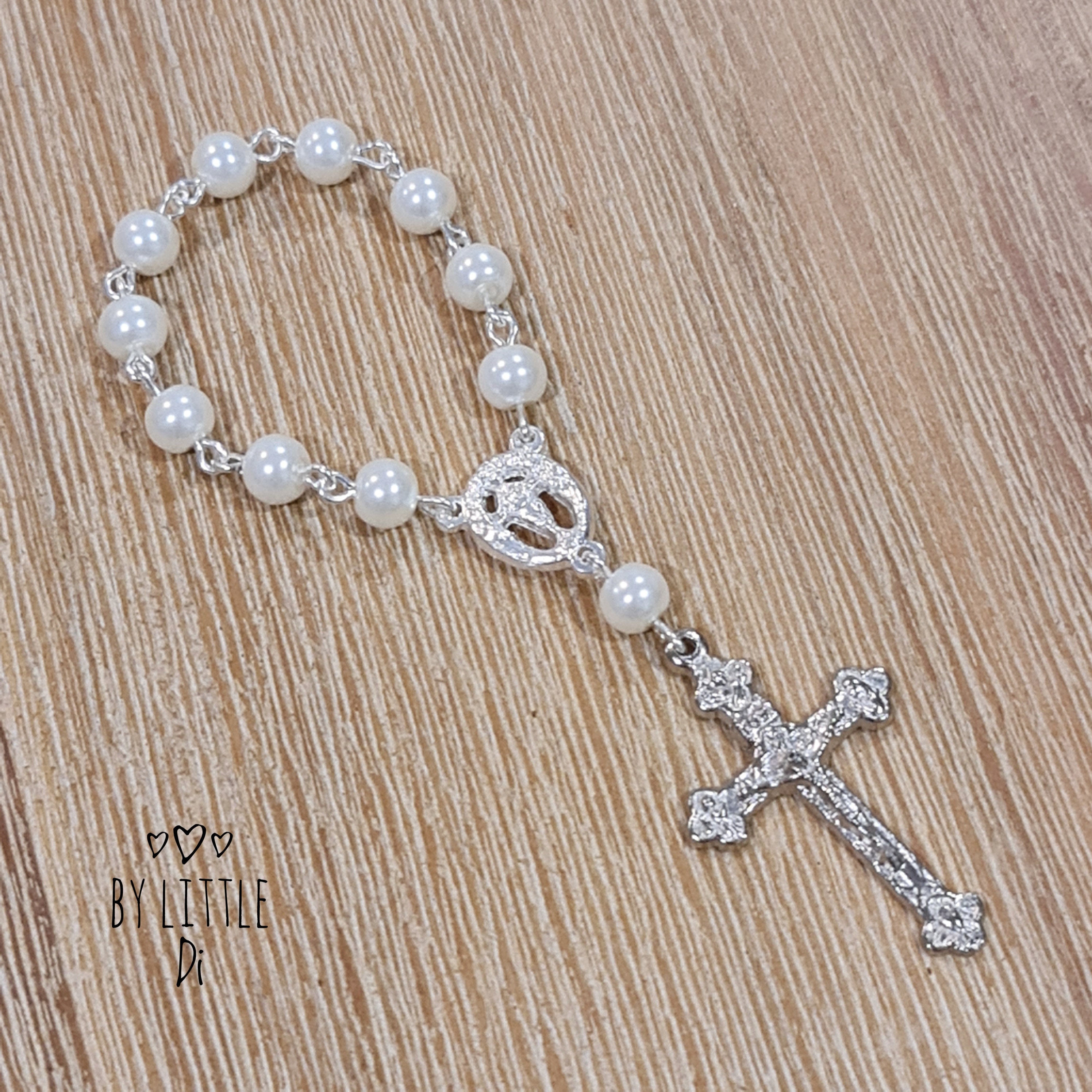 Bulk Small Rosaries Pearly Beads pocket rosary, First Holy Communion  Favors