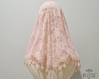 Voile Mantilla église Catholique - Dentelle Triangle Brodée - Blanc Ou Noir - Pour Femmes, Messe