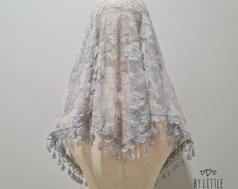 Slöja för katolsk mässföremål för Sankt Lucia, latinsk mässa - svart, vit, grå, lila, persika, blå, kamel, röd (med påsnäppningskam)